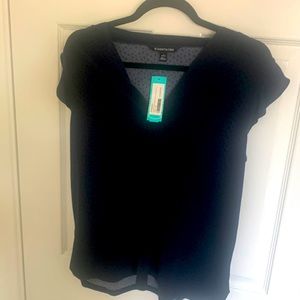 Blue with black polka dots